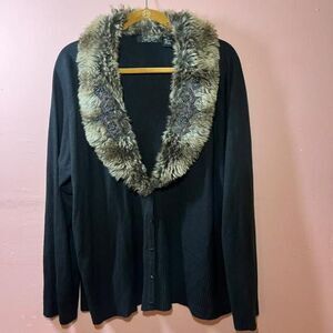 Crystal Robe Women's Black and Grey Cardigan